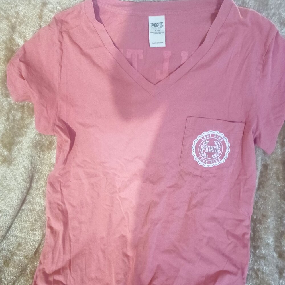 Pink Victoria secret campus shirt sz m